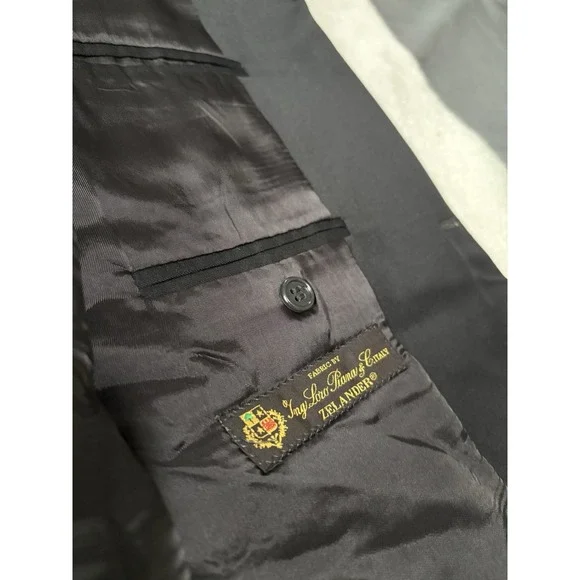 Loro Piana Italy Saks Fifth Ave Wool Blazer Sport Coat Mens 44R‎ Black